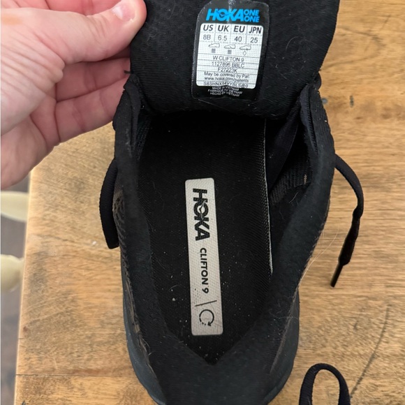 Hoka One One Black Athletic Shoes with Mesh Upper - Picture 3 of 3